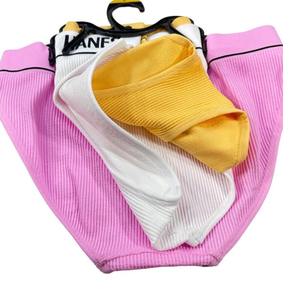 Lot Of 3 Hanes Women's Sz Large Panty Briefs Original Ribbed Assorted Colors New - Picture 3 of 9